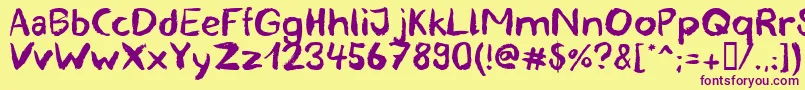 blemished Font – Purple Fonts on Yellow Background