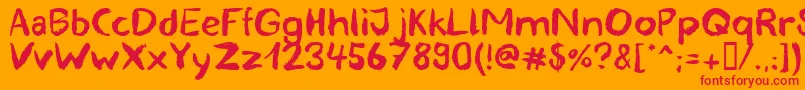 blemished Font – Red Fonts on Orange Background