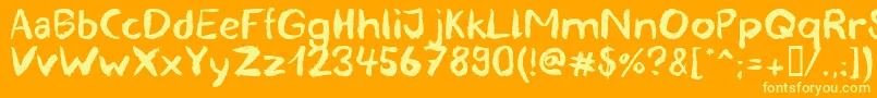 blemished Font – Yellow Fonts on Orange Background