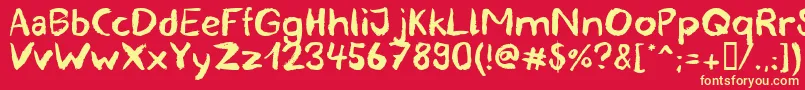 blemished Font – Yellow Fonts on Red Background