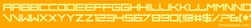 Blend Her-Schriftart – Gelbe Schriften auf orangefarbenem Hintergrund