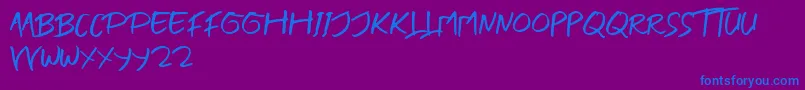 Police BLENDER BRUSH – polices bleues sur fond violet