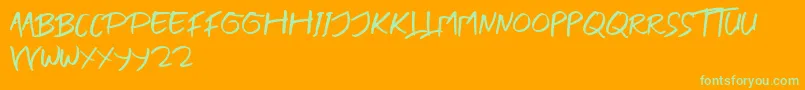 BLENDER BRUSH Font – Green Fonts on Orange Background