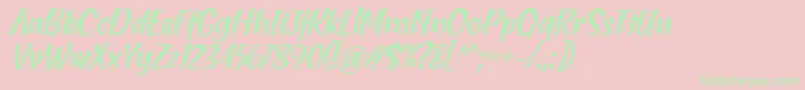 Blending Attraction Italic Font by Situjuh 7NTypes-Schriftart – Grüne Schriften auf rosa Hintergrund