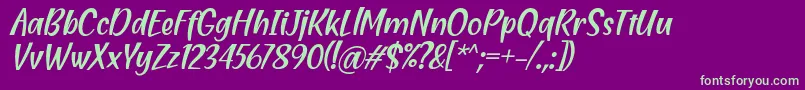 Blending Attraction Italic Font by Situjuh 7NTypes-fontti – vihreät fontit violetilla taustalla