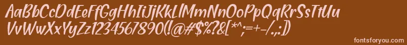 フォントBlending Attraction Italic Font by Situjuh 7NTypes – 茶色の背景にピンクのフォント