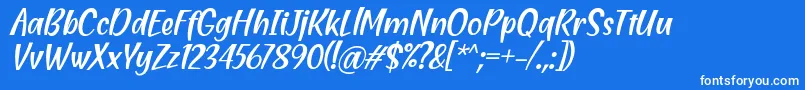 フォントBlending Attraction Italic Font by Situjuh 7NTypes – 青い背景に白い文字