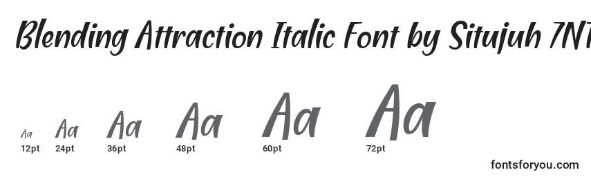 Größen der Schriftart Blending Attraction Italic Font by Situjuh 7NTypes