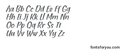 Revisão da fonte Blending Attraction Italic Font by Situjuh 7NTypes