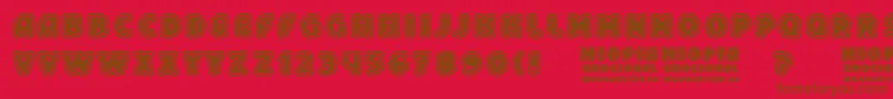 MiopiaEmocional Font – Brown Fonts on Red Background
