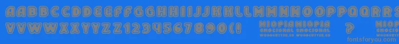 MiopiaEmocional Font – Gray Fonts on Blue Background