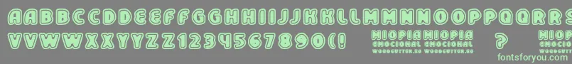 MiopiaEmocional Font – Green Fonts on Gray Background