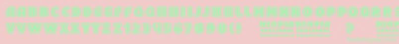 MiopiaEmocional Font – Green Fonts on Pink Background