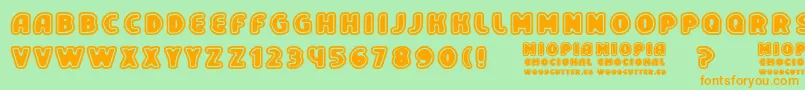 MiopiaEmocional Font – Orange Fonts on Green Background