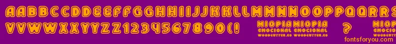 MiopiaEmocional Font – Orange Fonts on Purple Background