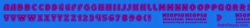 MiopiaEmocional Font – Purple Fonts on Blue Background