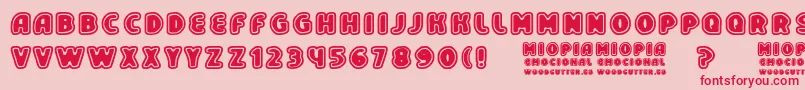 MiopiaEmocional Font – Red Fonts on Pink Background