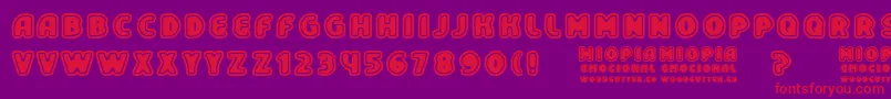 MiopiaEmocional Font – Red Fonts on Purple Background