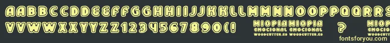 MiopiaEmocional Font – Yellow Fonts on Black Background