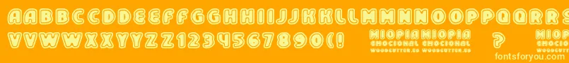 MiopiaEmocional Font – Yellow Fonts on Orange Background