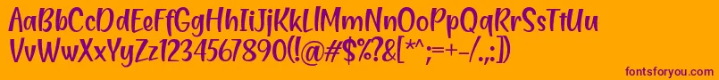 Blending Attraction Regular Font by Situjuh 7NTypes Font – Purple Fonts on Orange Background