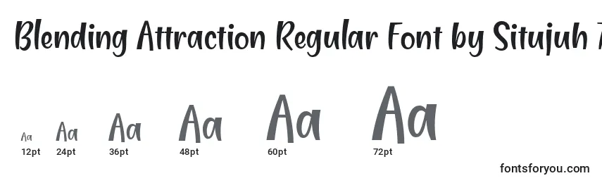 Rozmiary czcionki Blending Attraction Regular Font by Situjuh 7NTypes