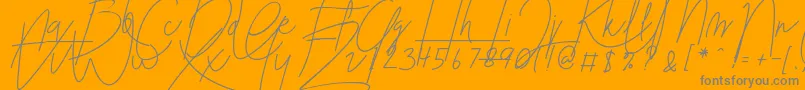 Blenheim Signature v2-Schriftart – Graue Schriften auf orangefarbenem Hintergrund