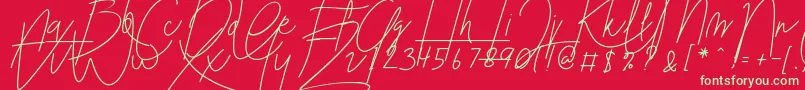 Czcionka Blenheim Signature v2 – zielone czcionki na czerwonym tle