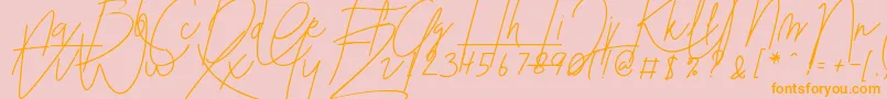 Blenheim Signature v2 Font – Orange Fonts on Pink Background