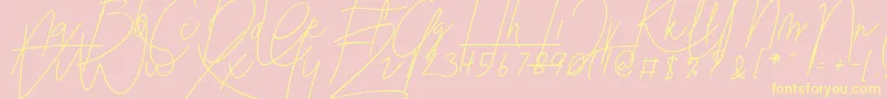 Czcionka Blenheim Signature v2 – żółte czcionki na różowym tle