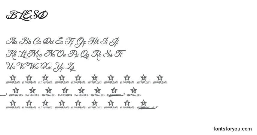 BLESD     (121582)-fontti – aakkoset, numerot, erikoismerkit
