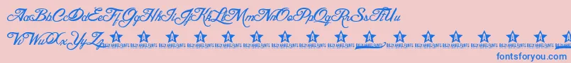 BLESD    -Schriftart – Blaue Schriften auf rosa Hintergrund