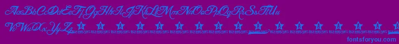 Police BLESD     – polices bleues sur fond violet