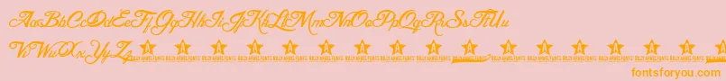 BLESD     Font – Orange Fonts on Pink Background