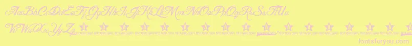 BLESD     Font – Pink Fonts on Yellow Background