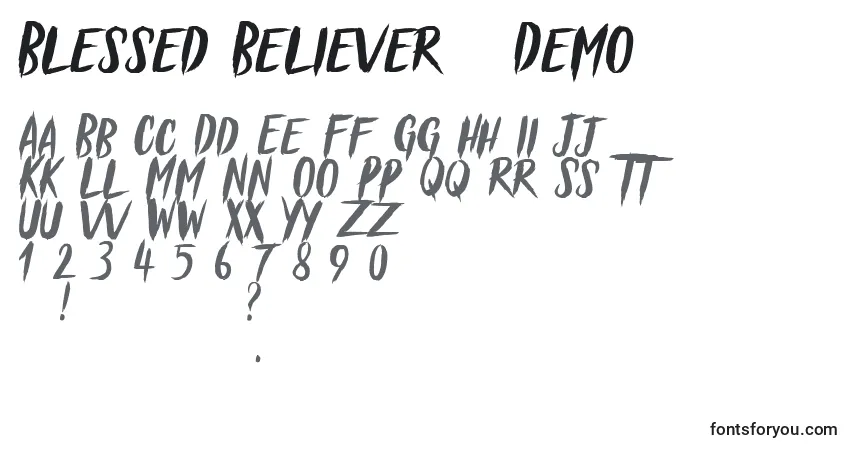Шрифт Blessed Believer   Demo – алфавит, цифры, специальные символы