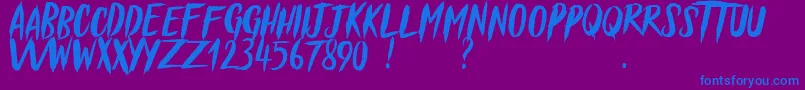 フォントBlessed Believer   Demo – 紫色の背景に青い文字