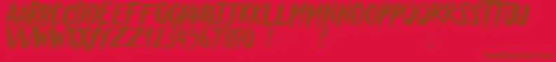 Fonte Blessed Believer   Demo – fontes marrons em um fundo vermelho