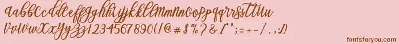 Подробнее о шрифте Blessed Script Шрифт Blessed Script – коричневые шрифты на розовом фоне
