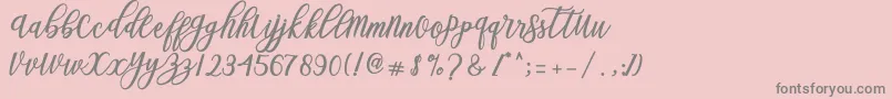Blessed Script Font – Gray Fonts on Pink Background