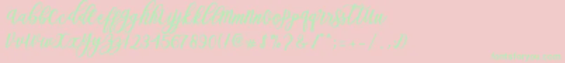 Шрифт Blessed Script – зелёные шрифты на розовом фоне