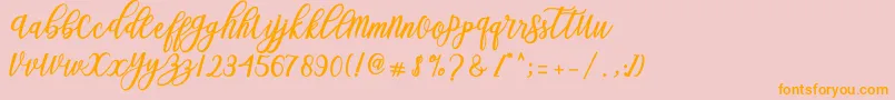 Подробнее о шрифте Blessed Script Шрифт Blessed Script – оранжевые шрифты на розовом фоне