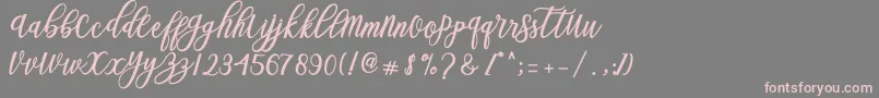 Blessed Script Font – Pink Fonts on Gray Background