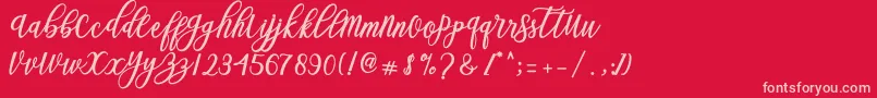 フォントBlessed Script – 赤い背景にピンクのフォント