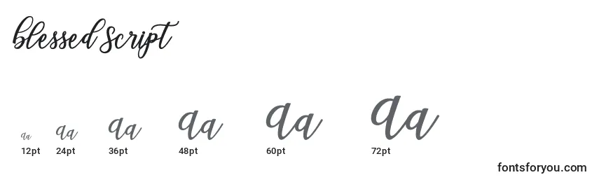 Blessed Script Font Sizes