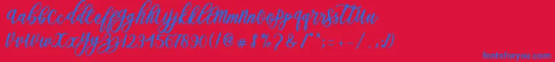 Подробнее о шрифте Blessed Script Шрифт Blessed Script – синие шрифты на красном фоне