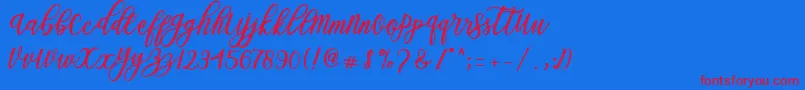 Шрифт Blessed Script – красные шрифты на синем фоне