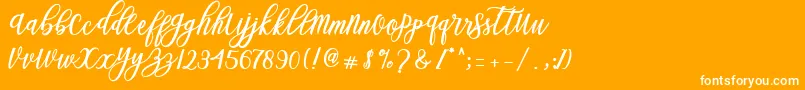 Blessed Script Font – White Fonts on Orange Background