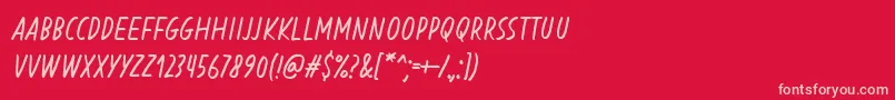 Blessing in Disguise  Regular Italic-fontti – vaaleanpunaiset fontit punaisella taustalla