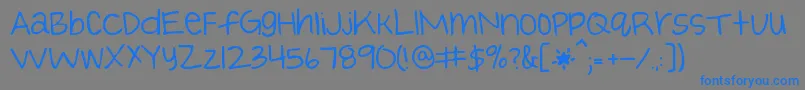 フォントBlessingsthroughRaindrops – 灰色の背景に青い文字